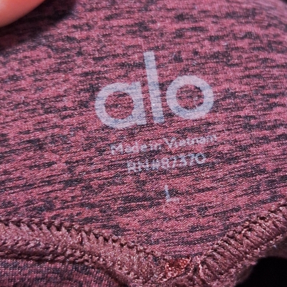 Alo Yoga Goddess Maroon Ruched Full Leggings Large Womens Active Gym Workout - Picture 3 of 6